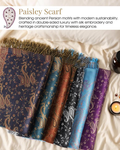 FURTALK Reversible Paisley Pashmina Shawl Wraps for Women Soft Exotic Indian Rave Scarf for Evening Dress Festival Scarves