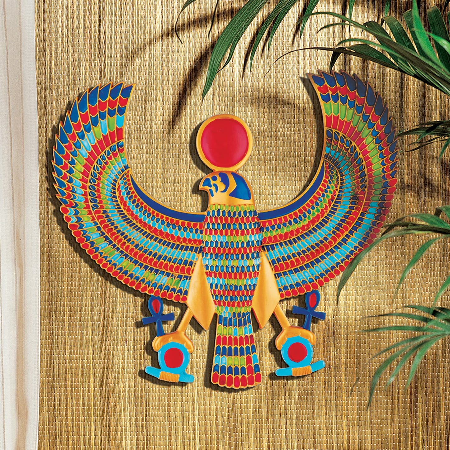 Design Toscano AH22206 Horus Egyptian Wall Plaque,Full Color,15 Inch, Living Room