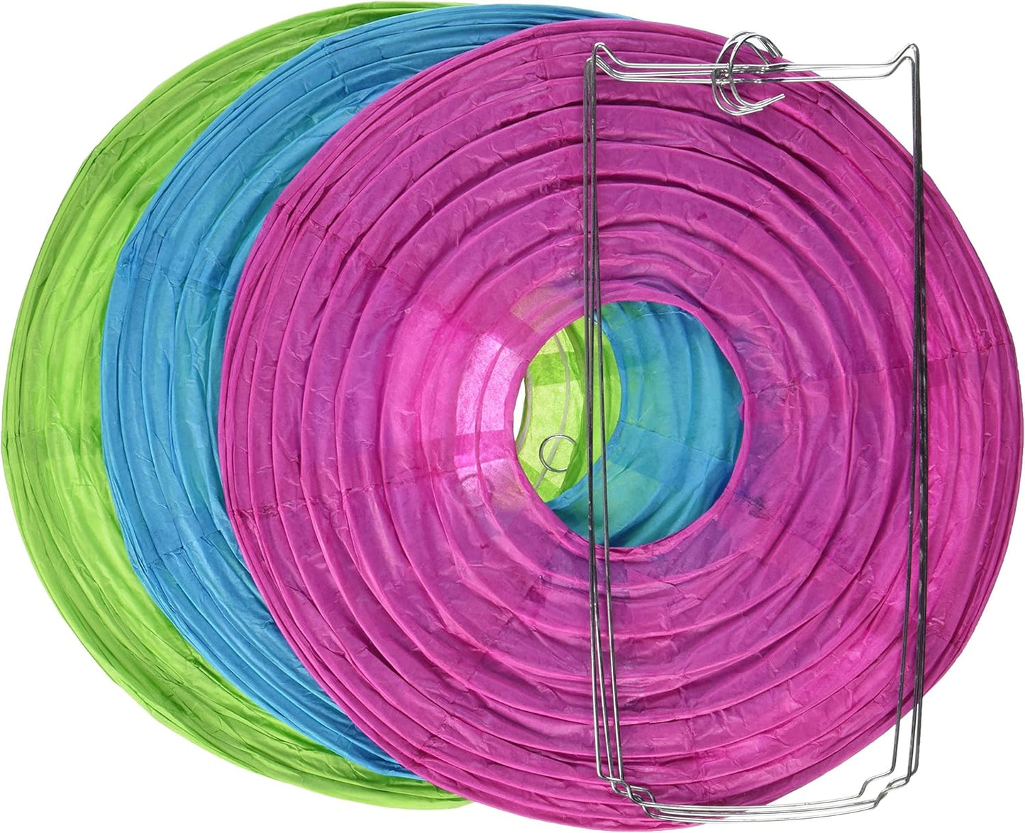 Lavender Paper Lanterns - 3 Pack Decorative Hanging Ceiling Decor for Birthdays, Showers & Events