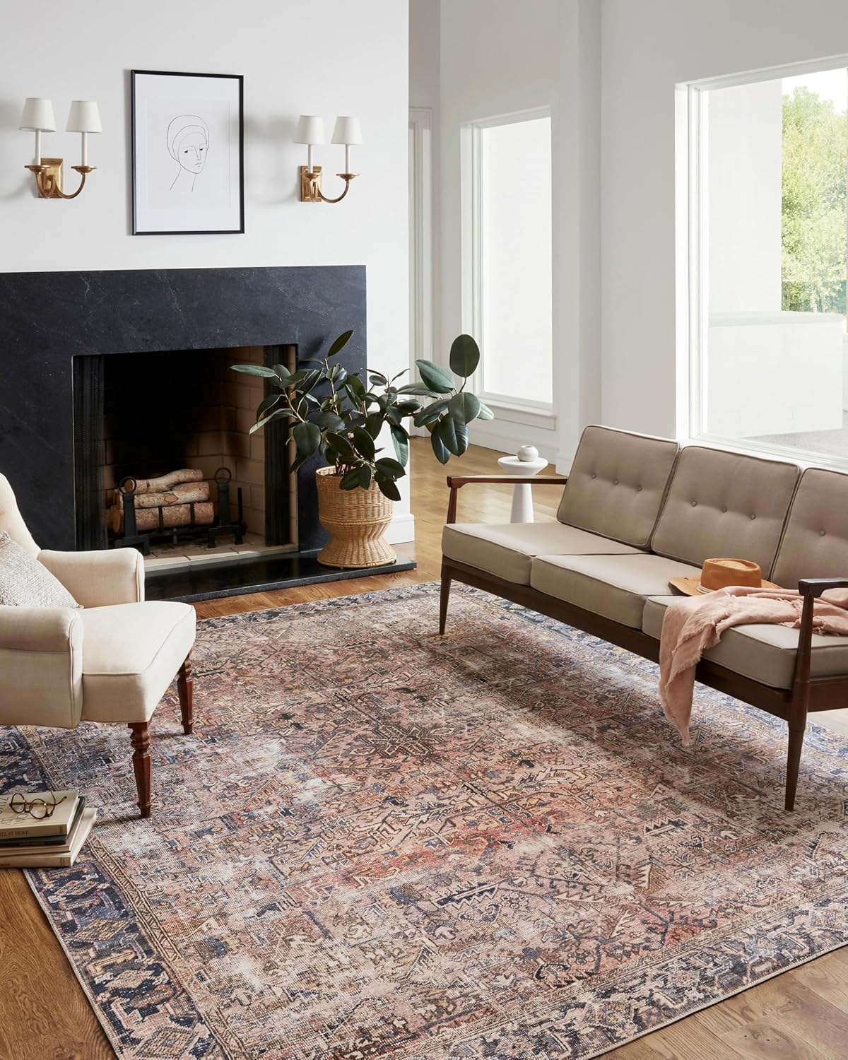Loloi Chris Loves Julia Jules Collection JUL-02 Terracotta/Multi 2'-3'' x 3'-9'', .13" Pile Height, Accent Rug