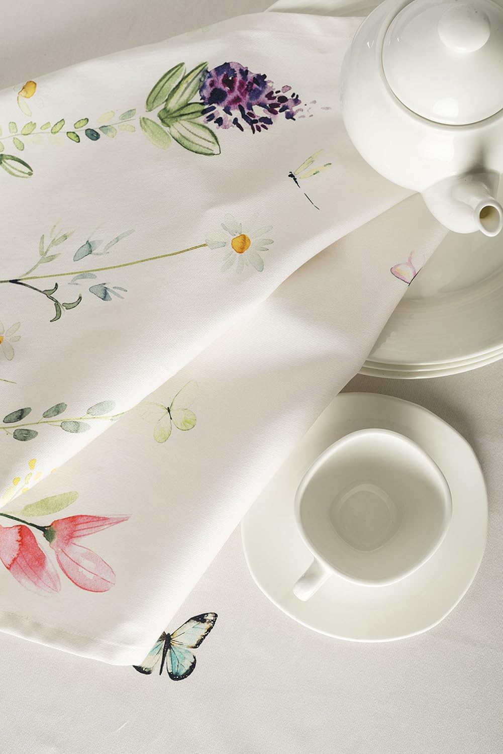 Botanical Fresh Cloth Napkins Set of 4 - 100% Cotton, Reusable & Washable, 20"x20" for Dinner, Parties & Weddings