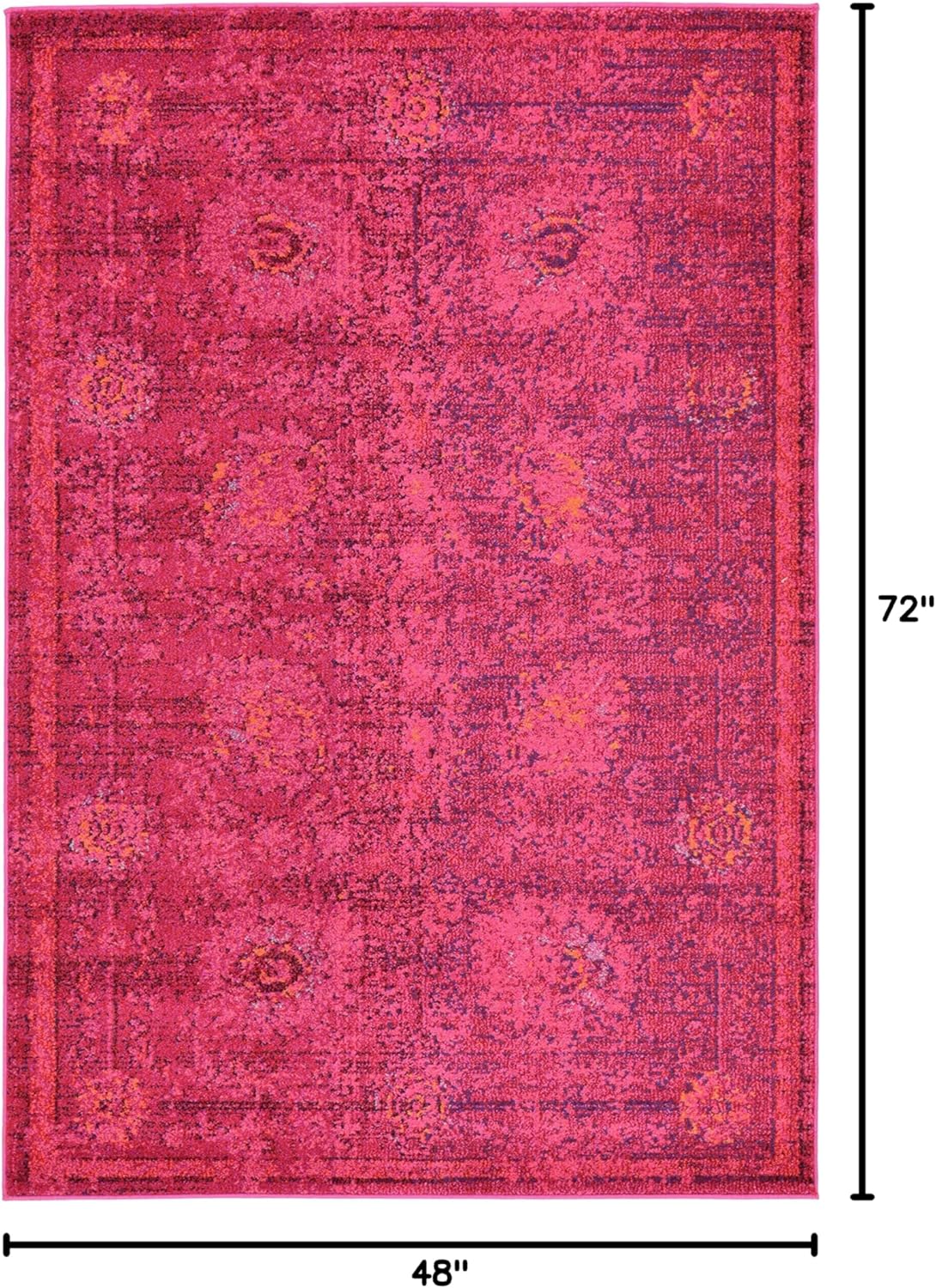 Unique Loom Medici Collection Vintage Botanical Traditional Red Area Rug (4' 0 x 6' 0)