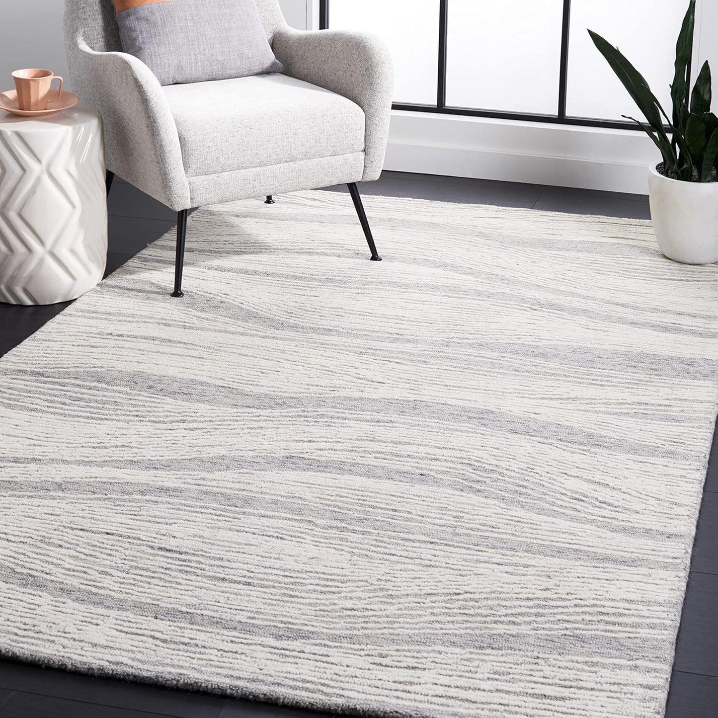 SAFAVIEH Metro Collection 3' x 5' GreyIvory MET995F Handmade Premium Wool Living Room Bedroom Entryway Accent Rug
