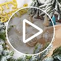 ChrisWish Gold 70mm 12ct Shatterproof Christmas Ball Ornaments - Clear Plastic Glitter Decor