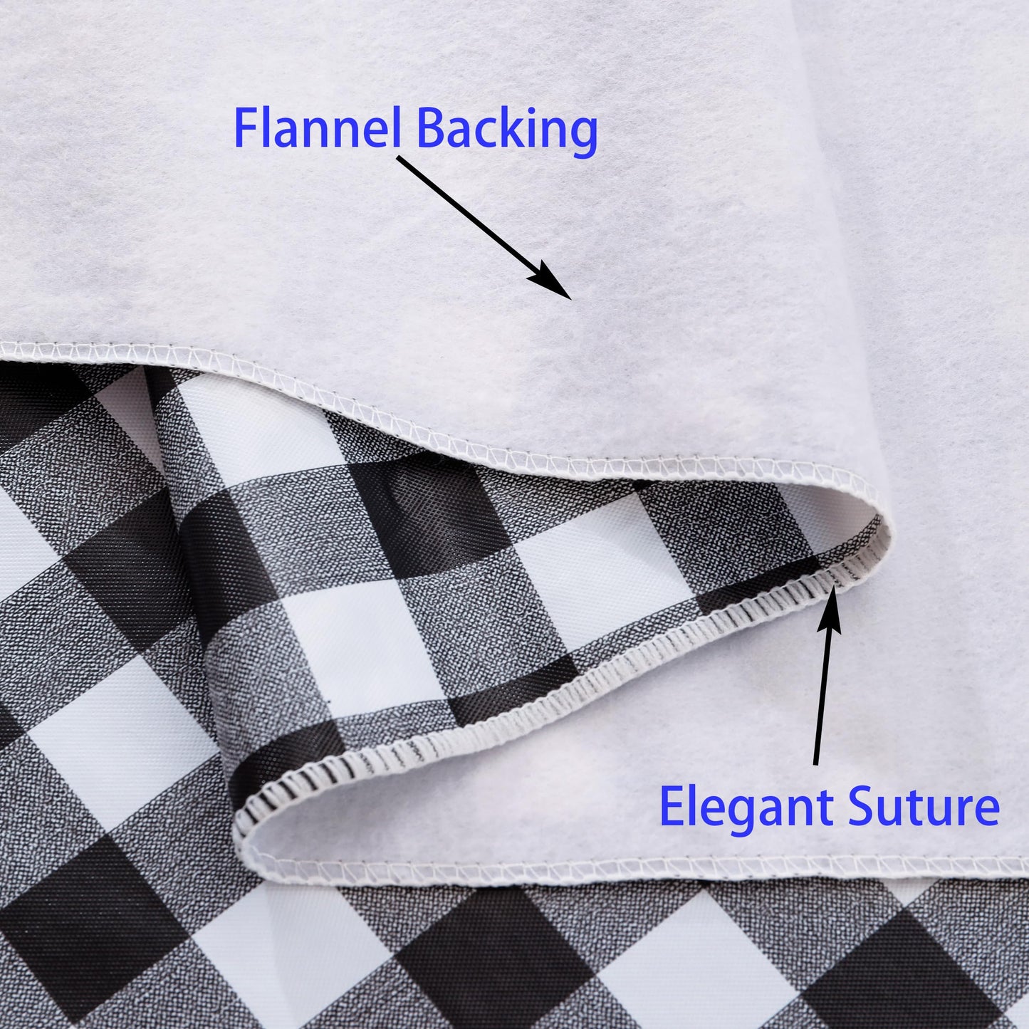Heavy Duty Vinyl Tablecloth with Flannel Backing Waterproof Oil-Proof Plastic Table Cloth Stain-Resistant Wipeable Rectangle or Square Table Cover for Indoor and Outdoor (Black Checkered, 60x84 Inch)