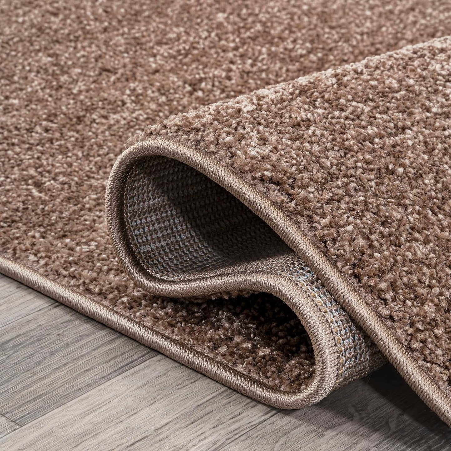 JONATHAN Y SEU100J-210 Haze Solid Low-Pile Indoor Runner Rug Casual Contemporary Solid Traditional Easy-Cleaning Bedroom Kitchen Living Room Non Shedding, 2 ft x 10 ft, Brown