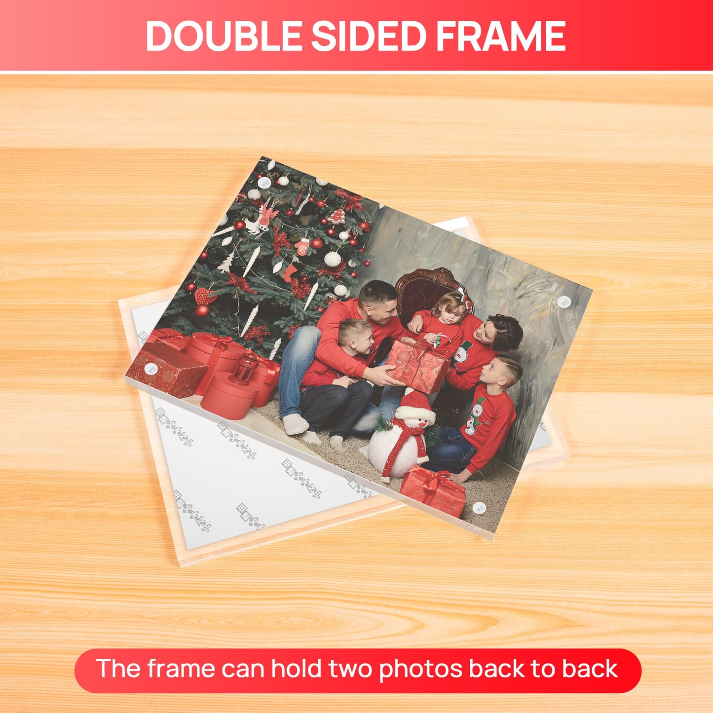 A & R 3 Packs 6 x 8 Acrylic Frames, Magnetic Picture Frame, Double Sided Self Standing Clear Photo Frame 10 + 10 MM Thick Clear Acrylic Wall Mount