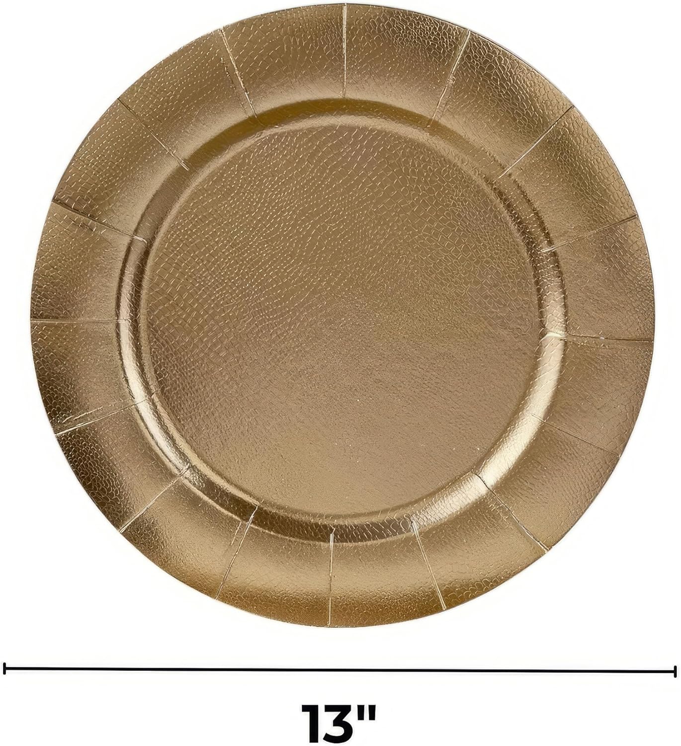 Elegant Silver Disposable Charger Plates Set - 10 Heavy Duty 13” Dinner Plates for Fine Dining & Celebrations