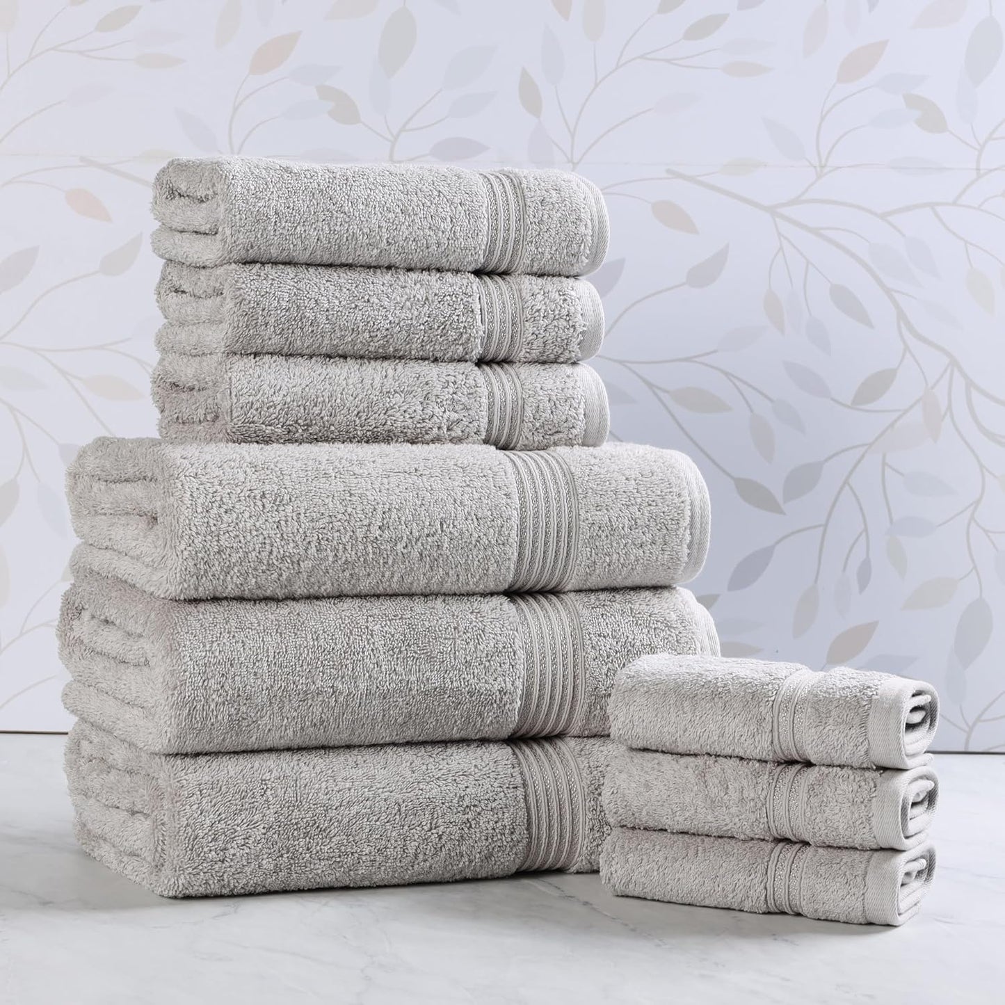 Superior Egyptian Cotton 6-Piece Towel Set, Bathroom Essentials, Towels For Bathroom, Apartment, Airbnb, Guest Bath, Face, Hand, Bath Towels, Washcloths, Absorbent, Fast Drying, Royal Purple