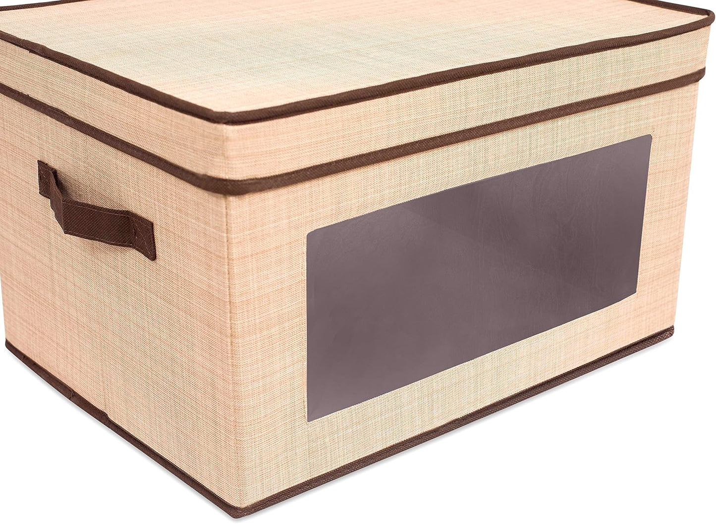 Durable Grey Storage Box with Window - Versatile Organizer Bin for Clothes & Toys