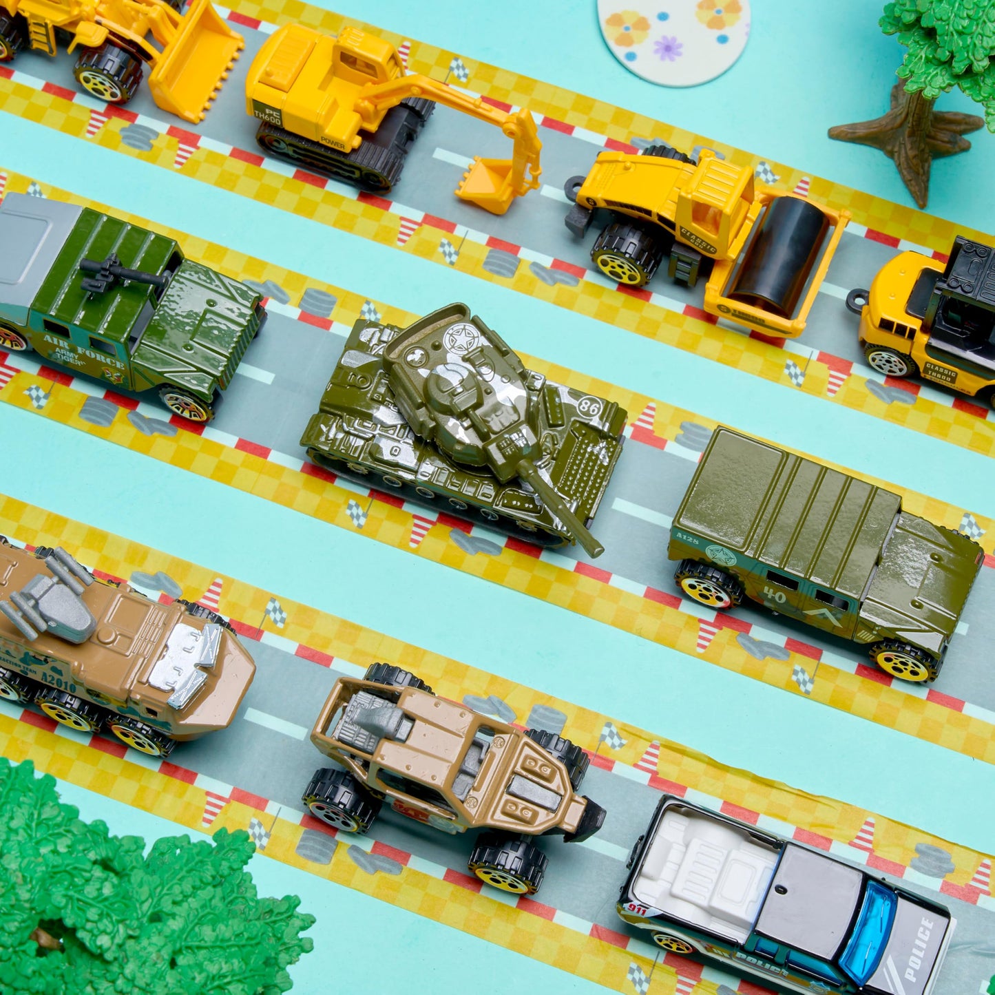 JOYIN 12 Pcs Prefilled Easter Eggs with Die-cast Vehicles, Basket Stuffers for Kids, City Cars and Trucks Toy for Easter Egg Hunt, Party Favors for Boys, Goodie Bag Fillers, Class Prize Supplies Gifts
