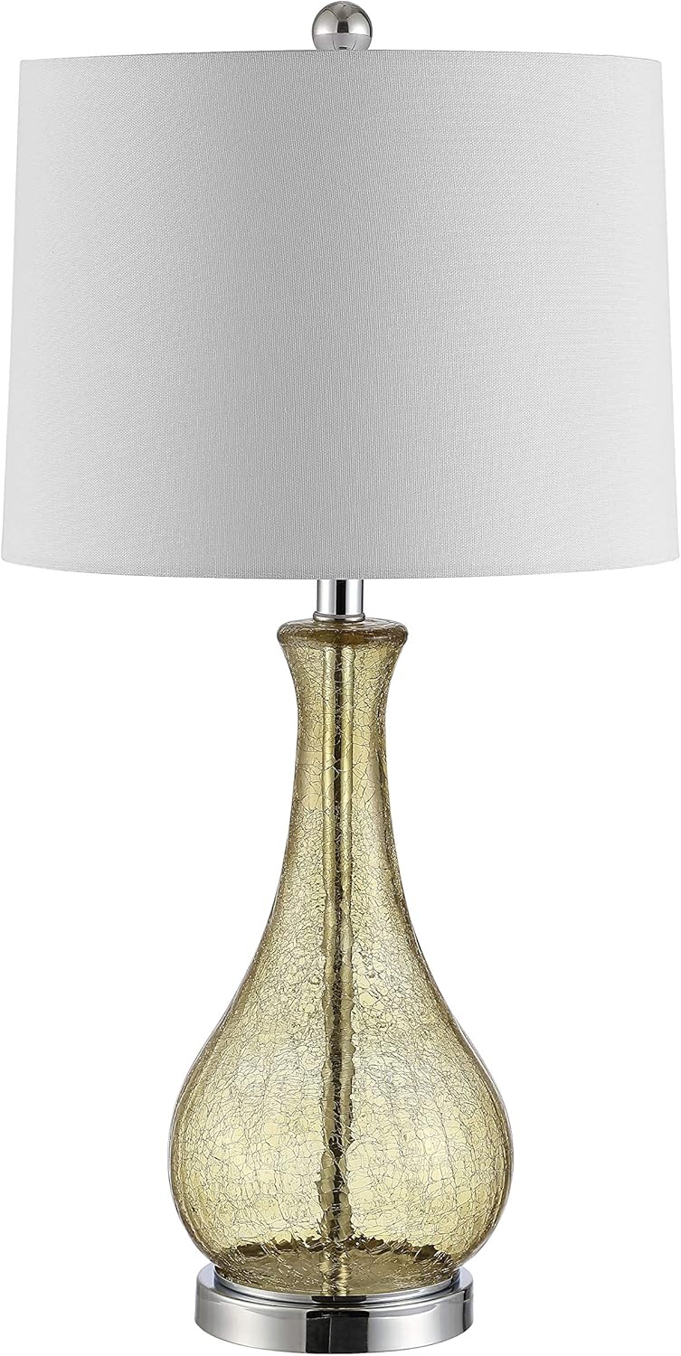 Safavieh Lighting Collection Finnley Light Blush Crackle 28-inch Bedroom Living Room Home Office Desk Nightstand Table Lamp (LED Bulb Included)