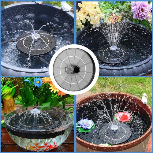 AISITIN Solar Fountain - 3.5W Upgraded Kit with 3 Nozzles & Fixed Brackets for Bird Bath, Garden & Pond