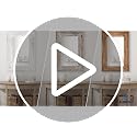 Distressed White Wall Mount Bathroom Mirror - Rustic Rectangle Frame, 36x24 inches