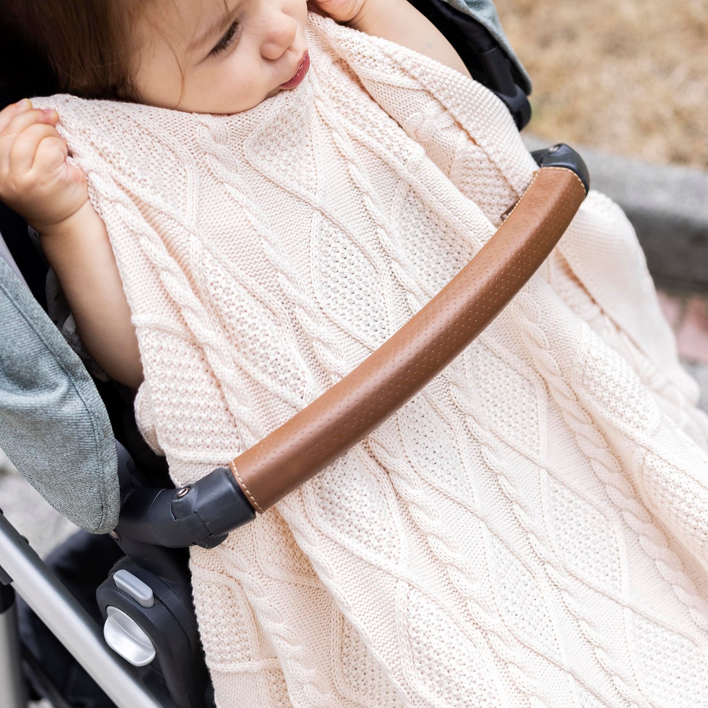 Do What You Love – Knit Baby Blanket for Girls and Boys, Soft Cozy Organic Cotton, Receiving Swaddle Crib Stroller Quilt Blanket for Baby Gift Registry for Newborns, Infants, Toddlers (Cream)
