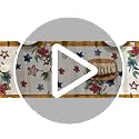 Artoid Mode 13" x 48" Eucalyptus Stars Patriotic Table Runner Beige