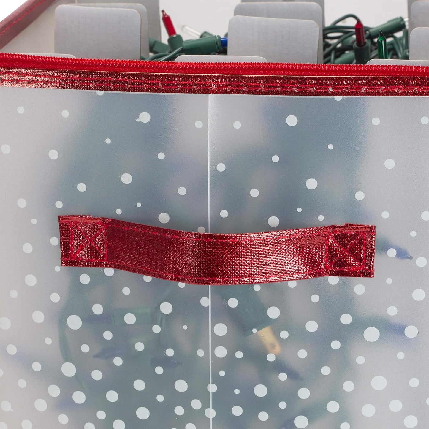 Ornament Storage Organizer for 112 Ornaments | Zipper Closure | Space-Saving Red Design
