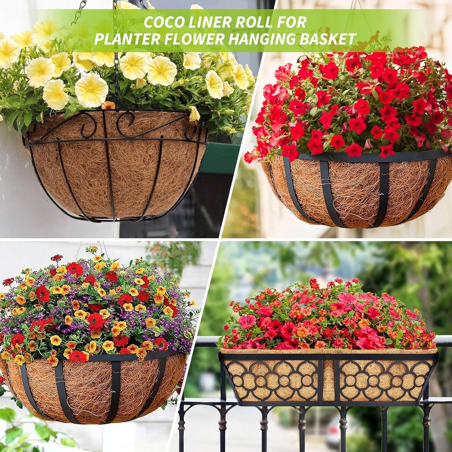 Legigo Natural Coco Liner Roll - 12X40 Inch Coconut Coir Mat for Planters & Garden Decor