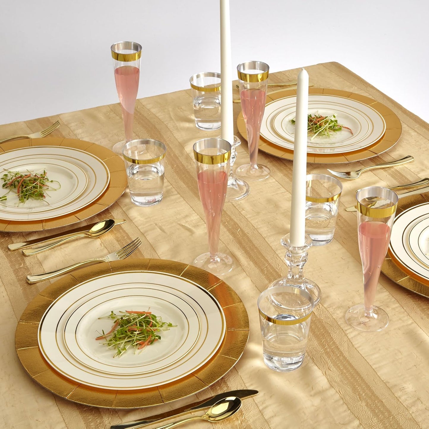 Elegant Silver Disposable Charger Plates Set - 10 Heavy Duty 13” Dinner Plates for Fine Dining & Celebrations