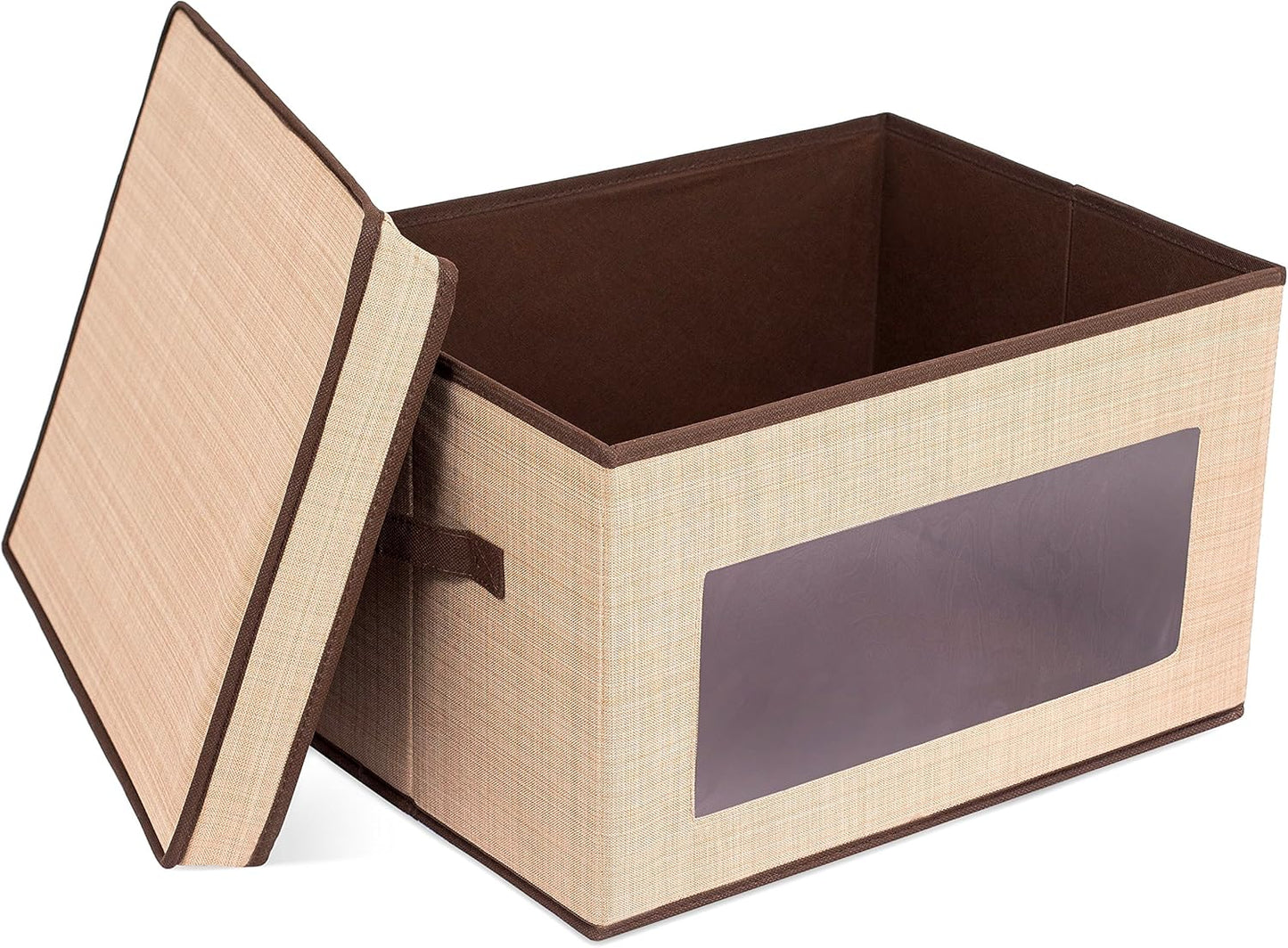 Durable Grey Storage Box with Window - Versatile Organizer Bin for Clothes & Toys