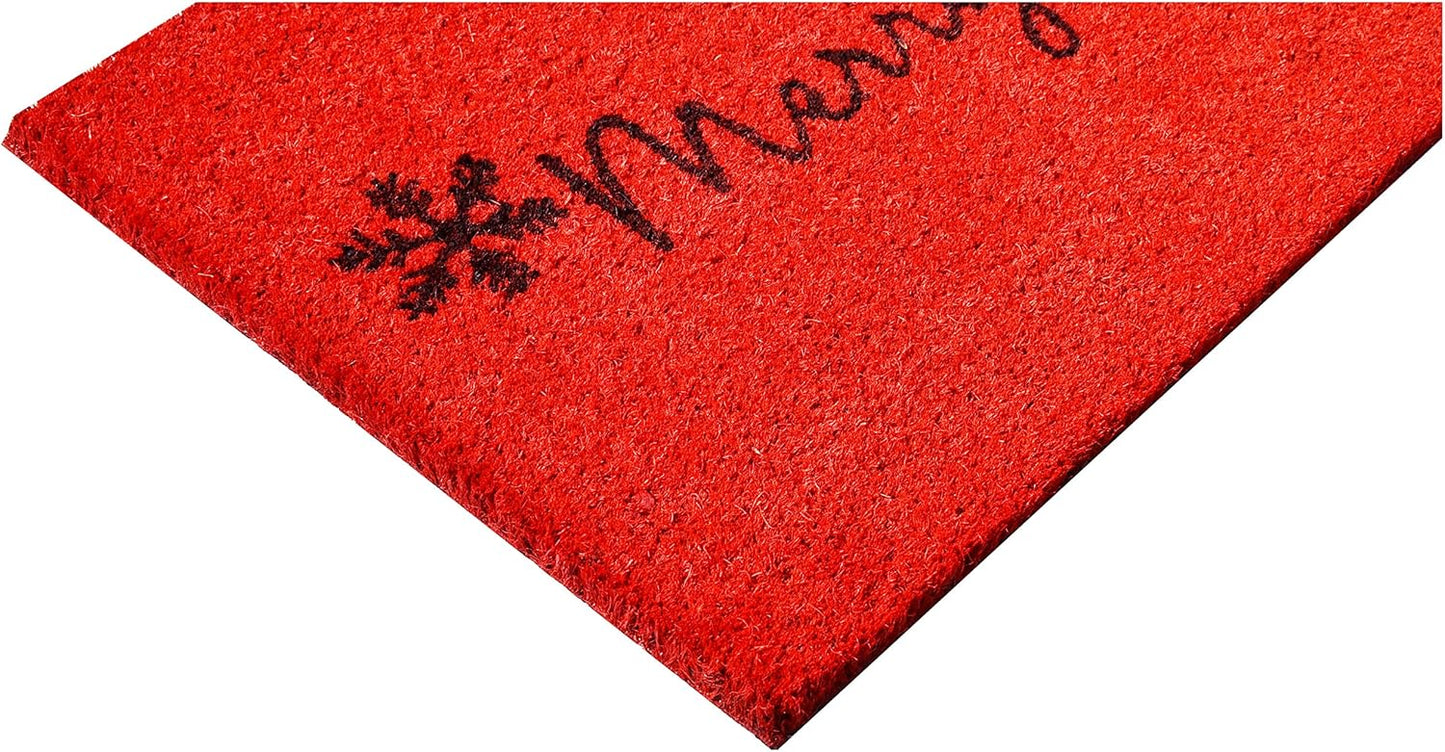 Red Merry Christmas Doormat - Calloway Mills 101781729 for Holiday Decor