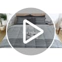 Ocean Blue Queen Comforter Set - 7 Pieces Striped Bedding in a Bag