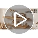 Vintage Weathered 32-Inch Live Edge Floating Shelves Set of 2 - Solid Elm Wall Shelves