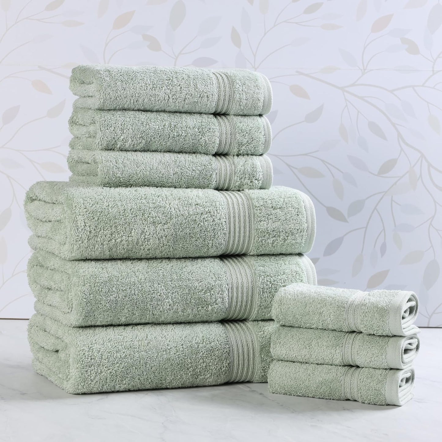 Superior Egyptian Cotton 6-Piece Towel Set, Bathroom Essentials, Towels For Bathroom, Apartment, Airbnb, Guest Bath, Face, Hand, Bath Towels, Washcloths, Absorbent, Fast Drying, Royal Purple