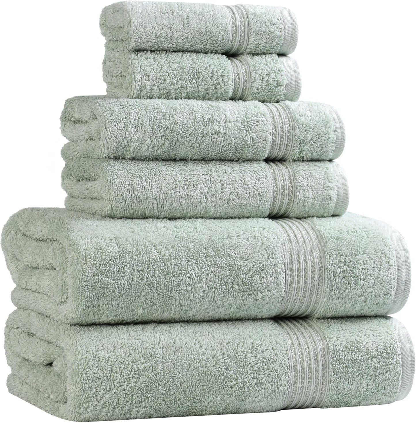 Superior Egyptian Cotton 6-Piece Towel Set, Bathroom Essentials, Towels For Bathroom, Apartment, Airbnb, Guest Bath, Face, Hand, Bath Towels, Washcloths, Absorbent, Fast Drying, Royal Purple