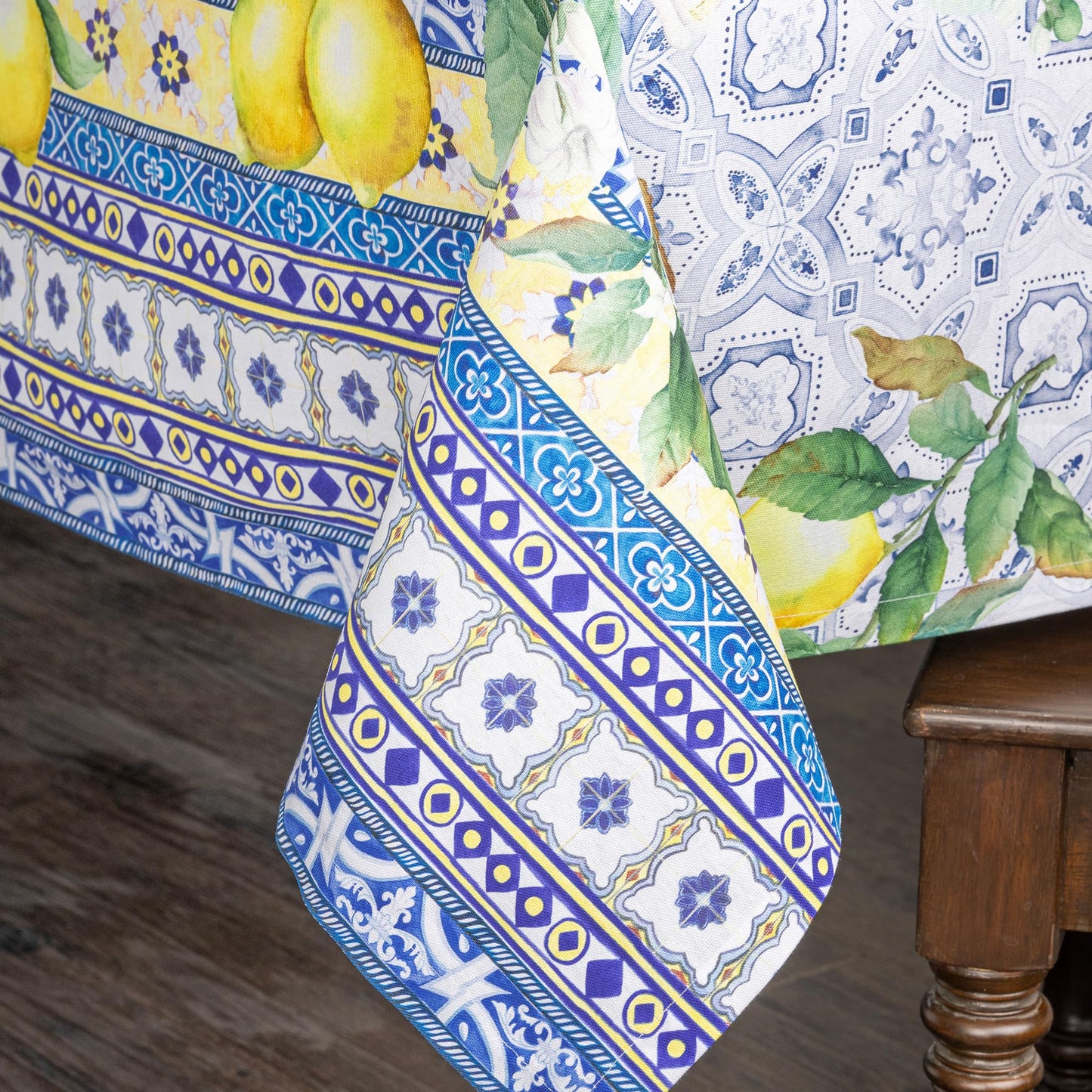 Maison d' Hermine Table Cloth Rectangle Table 100% Cotton 70 x 120 Inches Tablecloth Reusable Decorative for Dining Kitchen Room Farmhouse Home Gifts for Mothers Day Spring Summer - Citrus