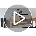 Glowivia 52 Inch Black Ceiling Fan with Lights, Remote & App Control, DC Motor