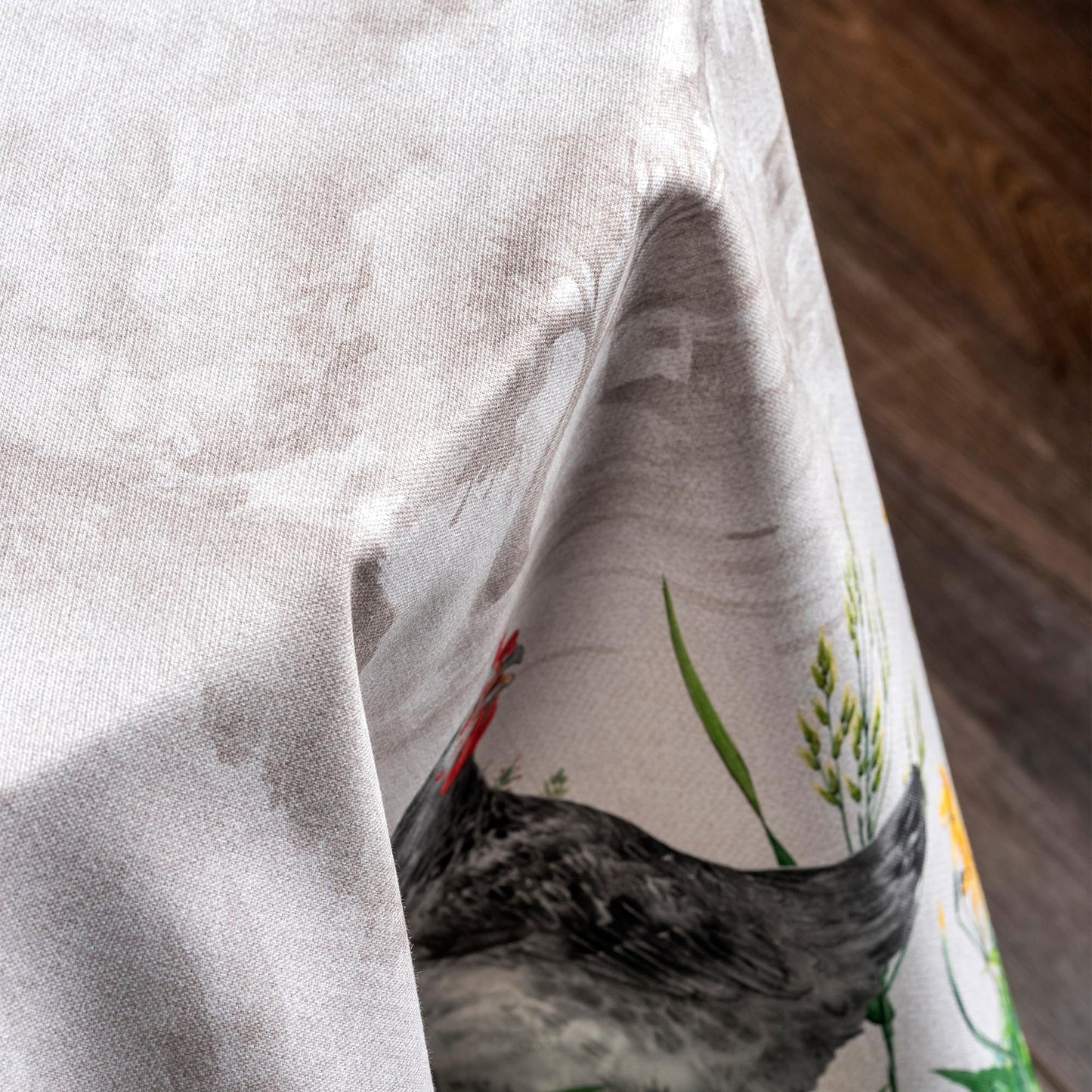 Maison d' Hermine Table Cloth Round Table 100% Cotton 69 Round Inches Tablecloth Reusable Decorative for Dining Kitchen Room Farmhouse Home Gifts for Mothers Day Spring Summer - Basse Cour