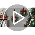 6 Pack 15-Inch Mini Christmas Wreaths for Kitchen Cabinets with Red Bows