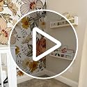 23.6 Inch Walnut Nursery Wall Book Shelves Set of 3 - Floating Kid's Storage
