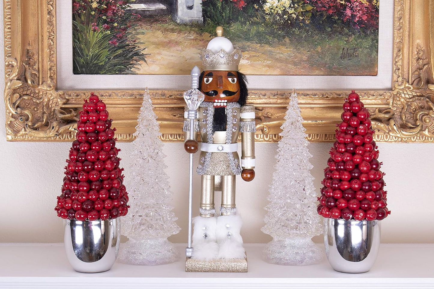 Red Prince 12-Inch Wooden Nutcracker - Festive Christmas Décor for Shelves & Tables