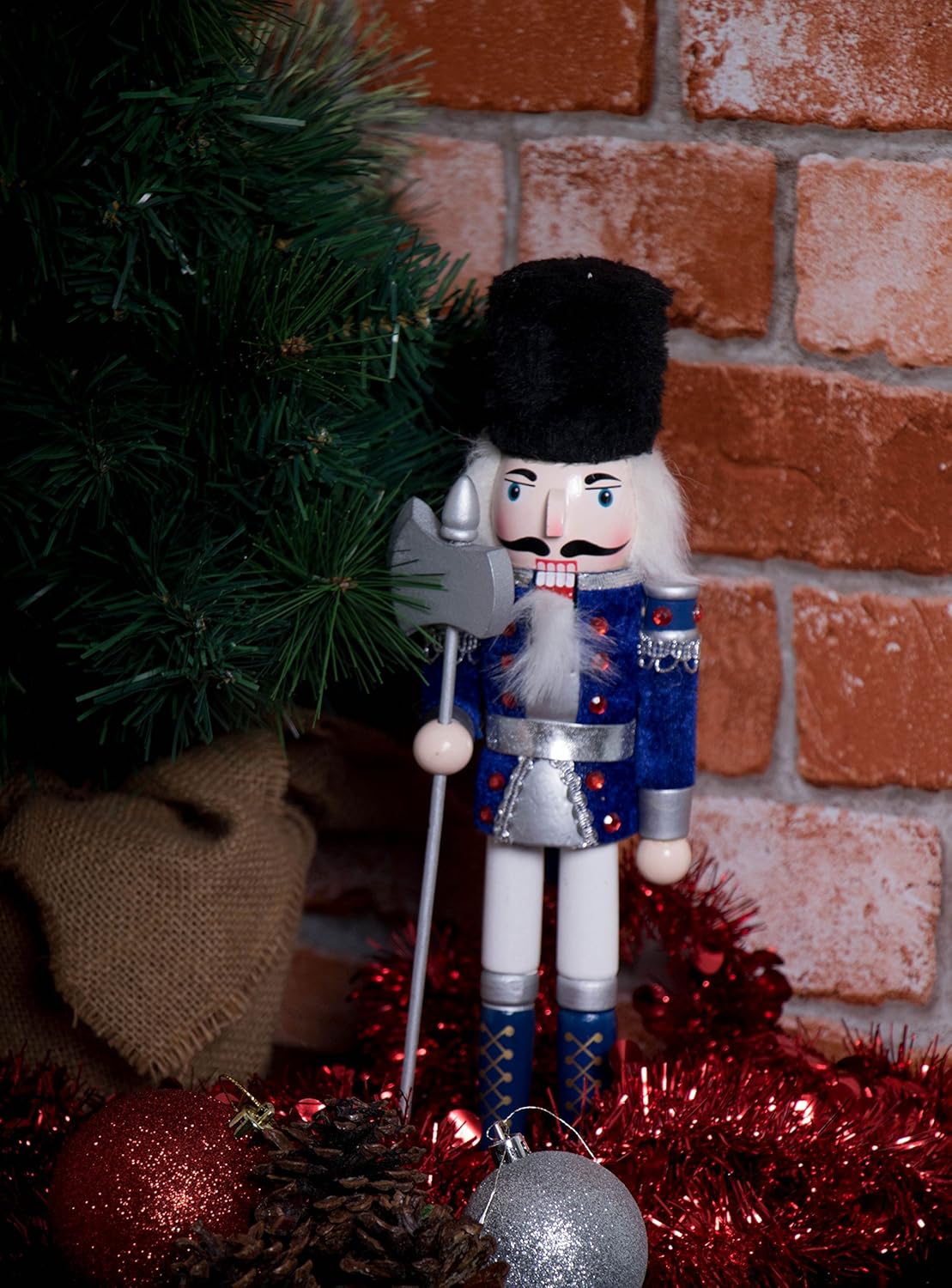 Red Prince 12-Inch Wooden Nutcracker - Festive Christmas Décor for Shelves & Tables