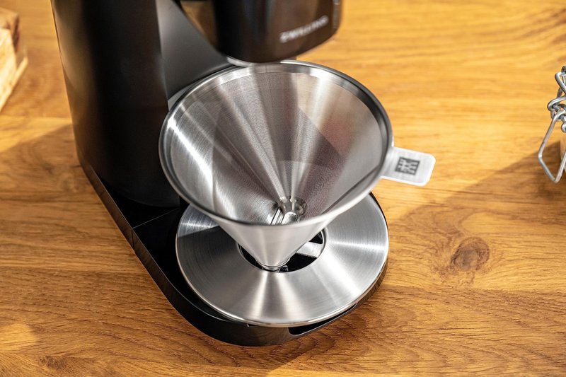 ZWILLING Sorrento Stainless Steel Pour Over Coffee Dripper with Double-Wall Glass Coffee Mug