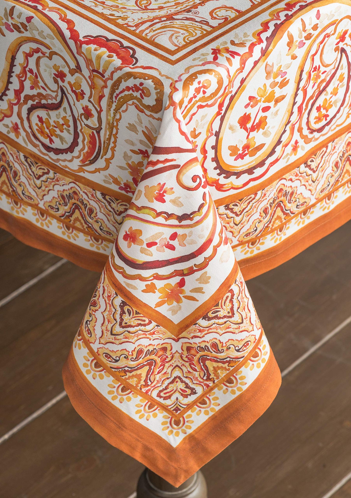 Maison d' Hermine Table Cloth Square Table 100% Cotton 54 x 54 Inches Fall Tablecloth Reusable Everyday Use for Thanksgiving Christmas Decorations Dining Farmhouse Party (Palatial Paisley)