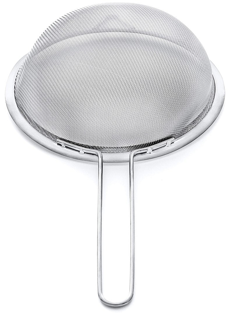 Proto Future Strainer Set Fine Mesh – Premium 304 Stainless Steel (18/8) – 8″, 5.5″ and 3.3″ Sturdy Kitchen Strainers (Silver)