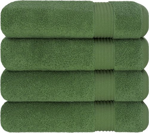 Cotton Paradise Turkish Bath Towels - Extra Large Soft Plush 4-Piece Set in Sage Green