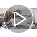 Queen Cotton Quilt Set with Botanical Stripe Design - Moonlight Blue & Gray