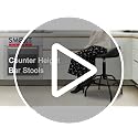 Adjustable Height Swivel Bar Stool with Padded Leather Seat - Black