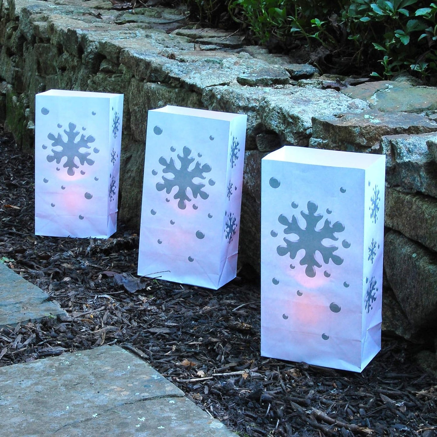 Gold LumaBase Paper Luminaria Bags - Set of 24 for Outdoor Decor