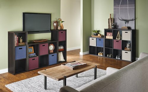 ClosetMaid 6-Cube Storage Shelf Organizer - Easy Assembly Wood Bookshelf in Black Walnut Finish
