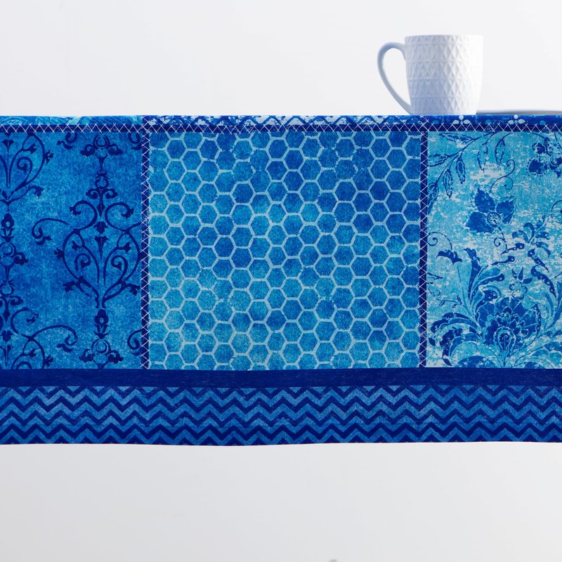 Maison d' Hermine Table Cloth Rectangle Table 100% Cotton 60 x 108 Inches Tablecloth Reusable Decorative for Dining Kitchen Room Farmhouse Home Gifts for Mothers Day Spring Summer - Indigo Love