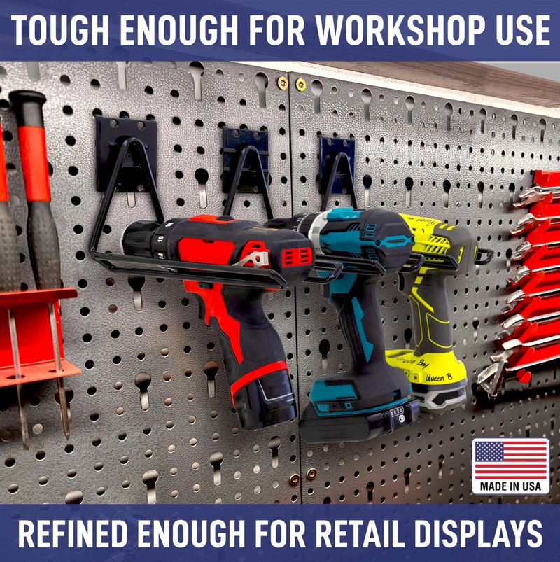 Victory Display Heavy Duty Garage Hooks | for Tools, Ladders, Garden Equipment | Fits Pegboard & Slatwall | Storage Hook for Hanging | Shed Wall Organizer for Tool Rack, Garage Wall Hangers | 3-Pack