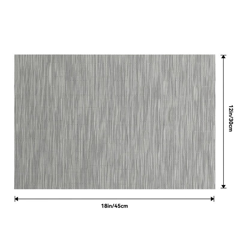 Leetaltree Silver Placemats Set of 4 - Heat Resistant Non-Slip Place mats for Dining Table, Washable Durable PVC Vinyl Woven Table Mats(Silver, 4)