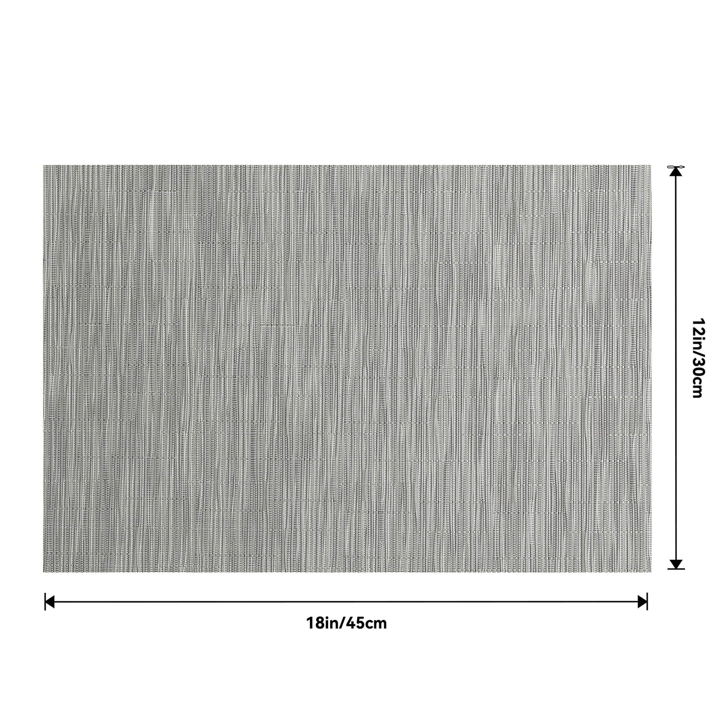 Leetaltree Silver Placemats Set of 4 - Heat Resistant Non-Slip Place mats for Dining Table, Washable Durable PVC Vinyl Woven Table Mats(Silver, 4)