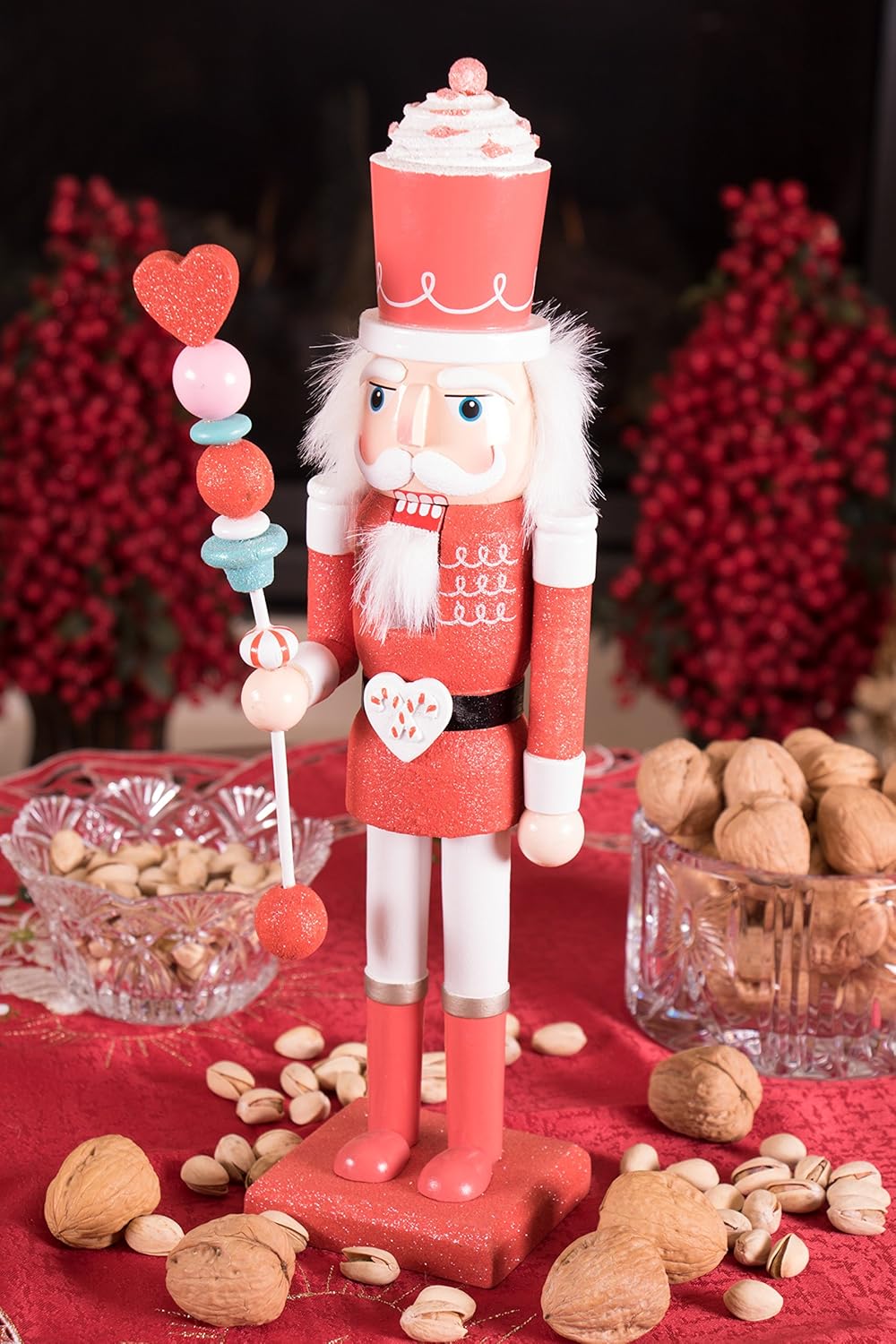 Red Prince 12-Inch Wooden Nutcracker - Festive Christmas Décor for Shelves & Tables