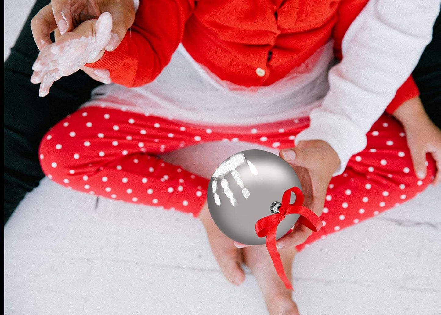 Christmas Baby Handprint Ornament Kit - DIY Keepsake Bauble with Paint for Newborns